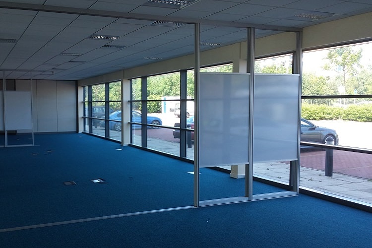 open plan sliding whiteboard screens