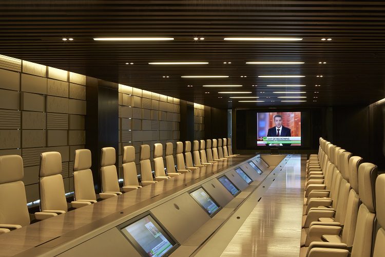 V Shaped Table For Video Conferencing | Fusion Office Design V Shaped Table For Video Conferencing | Fusion Office Design