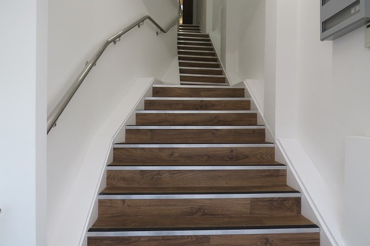 stairs with vinyl flooring