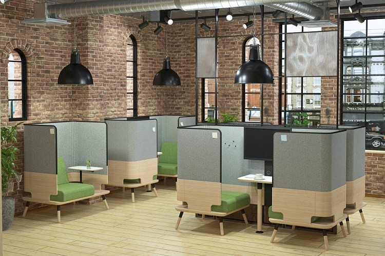 office pod 4 person with table 4 person pod