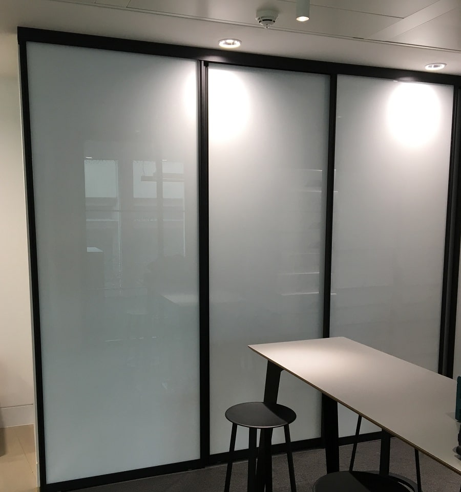 Horizontal sliding whiteboards Fusion Office Design