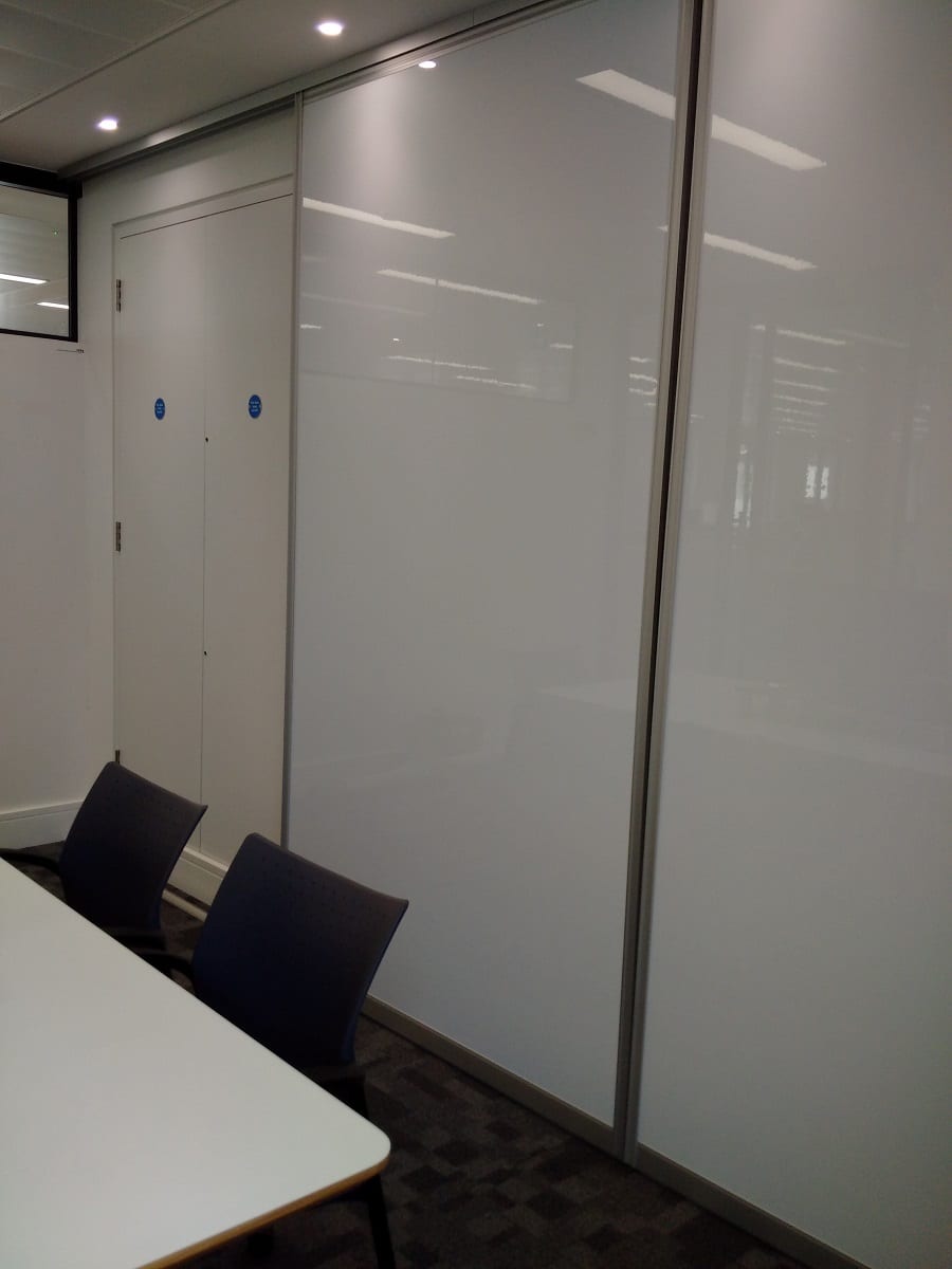 whiteboard sliding rail system