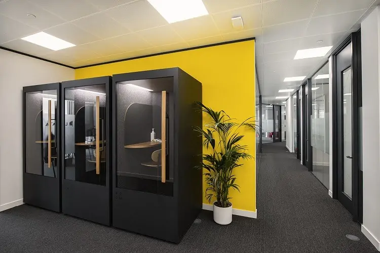 The Productivity Benefits of Having Office Pods | Fusion Office Design Phone Booth Pods