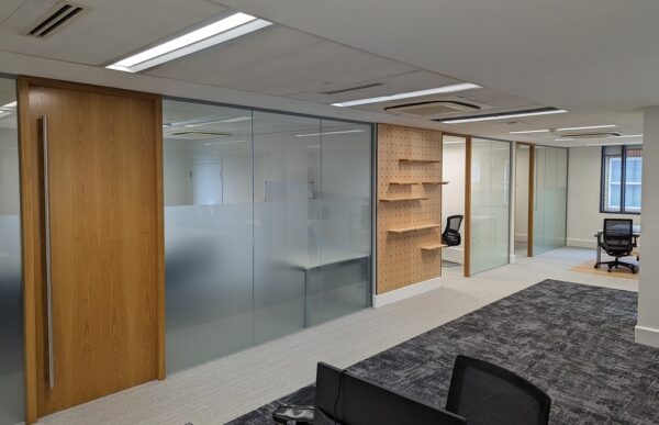 glass partitioned meeting rooms