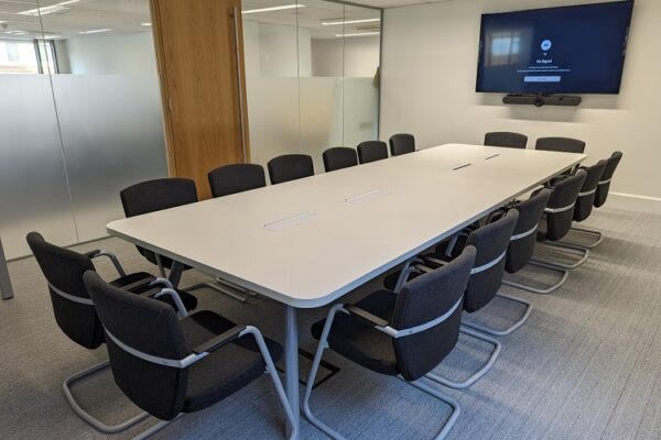 white boardroom table