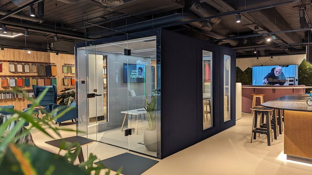 office pod with glass door