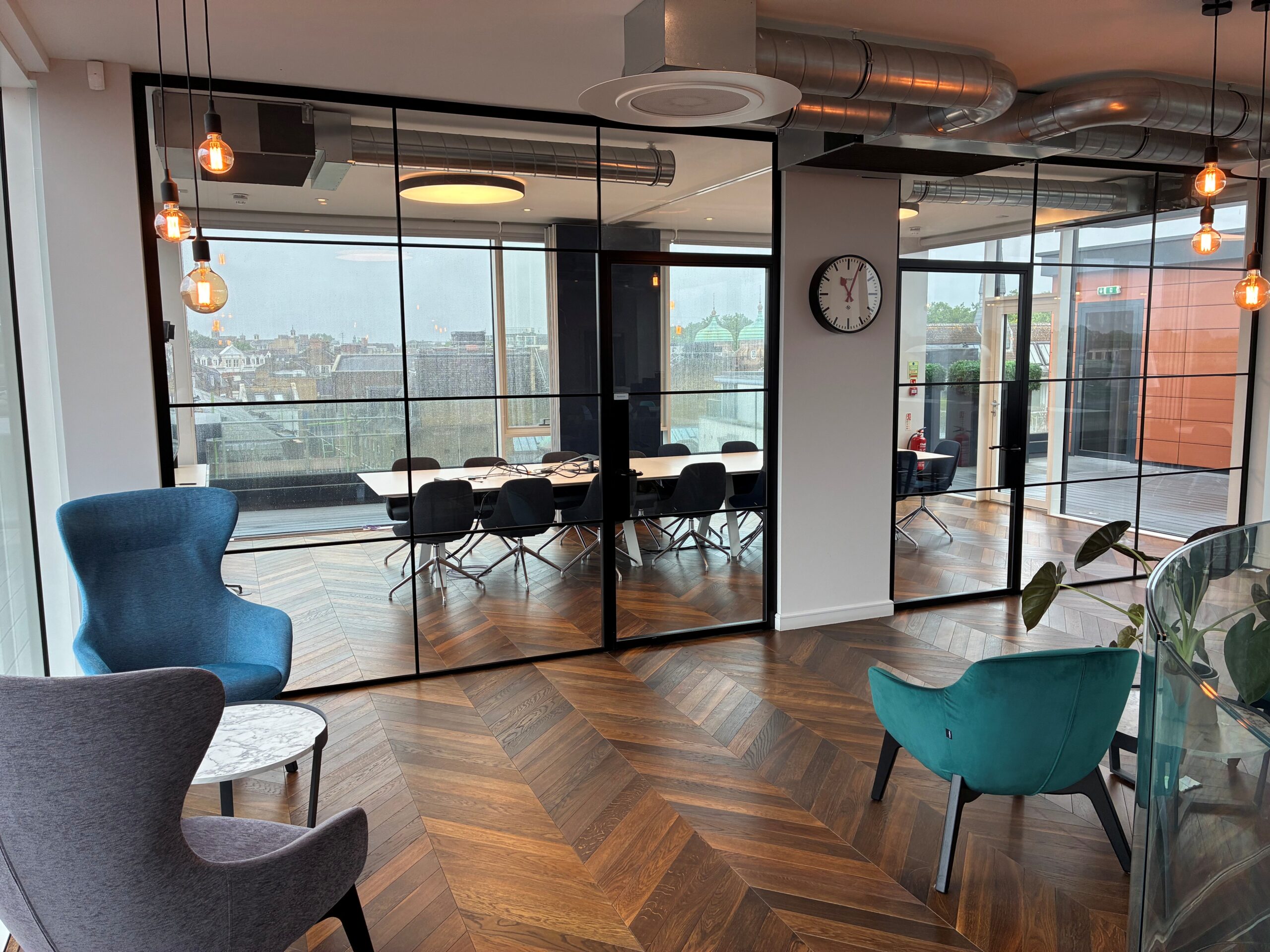 Crittall style partitions for meeting rooms in London office