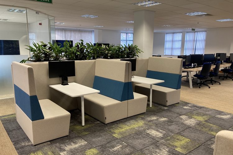 The latest interior office design trends and predictions | Fusion Office Design Booth style breakout or informal meeting furniture